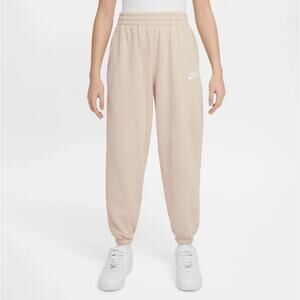 NIKE NSW Club Oversized Fleece Pants Elastic Waist Sanddrift White Big Kids Sz M